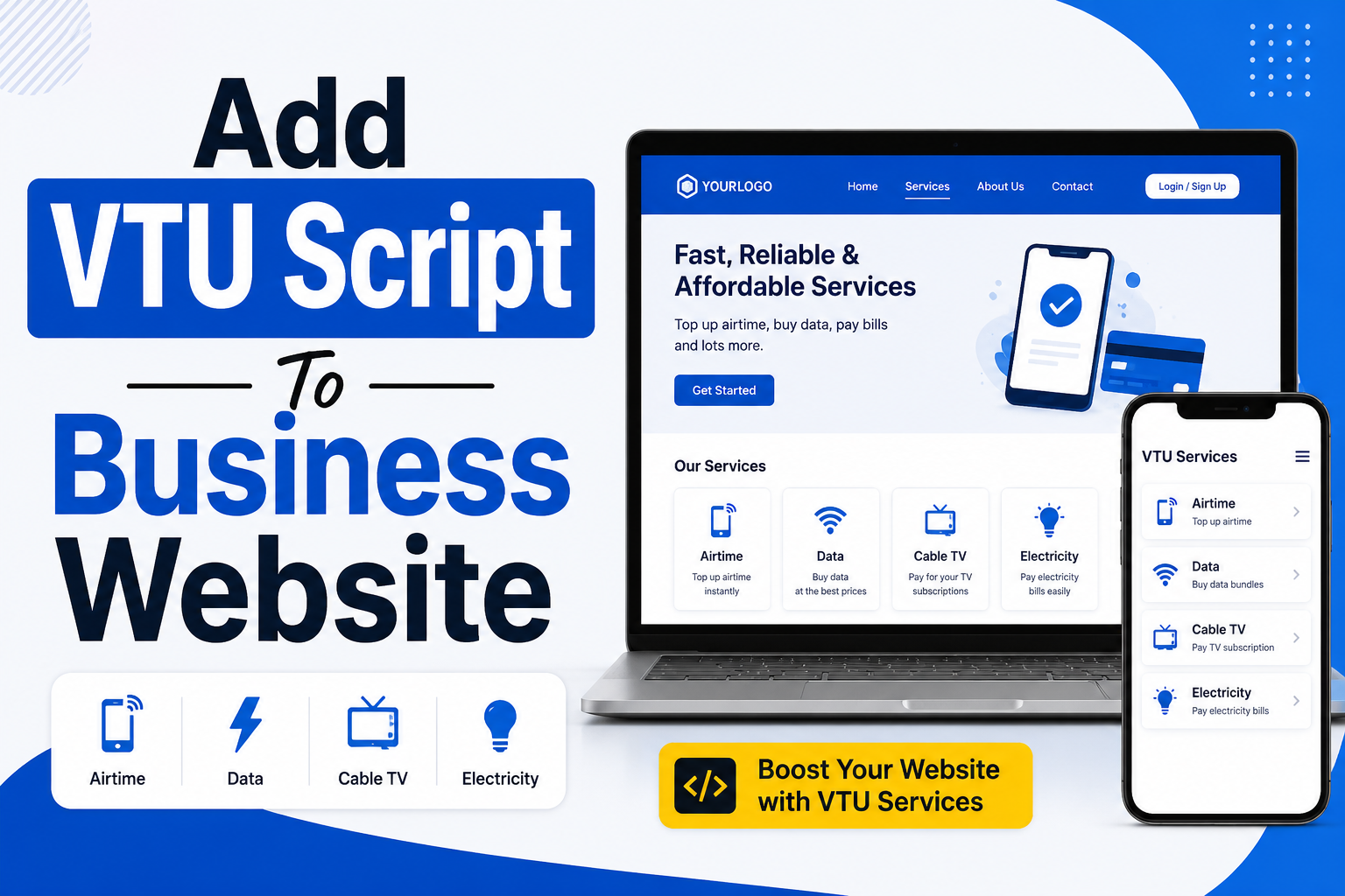 How to Add VTU Script to Business Website: Step-by-Step Guide 2026